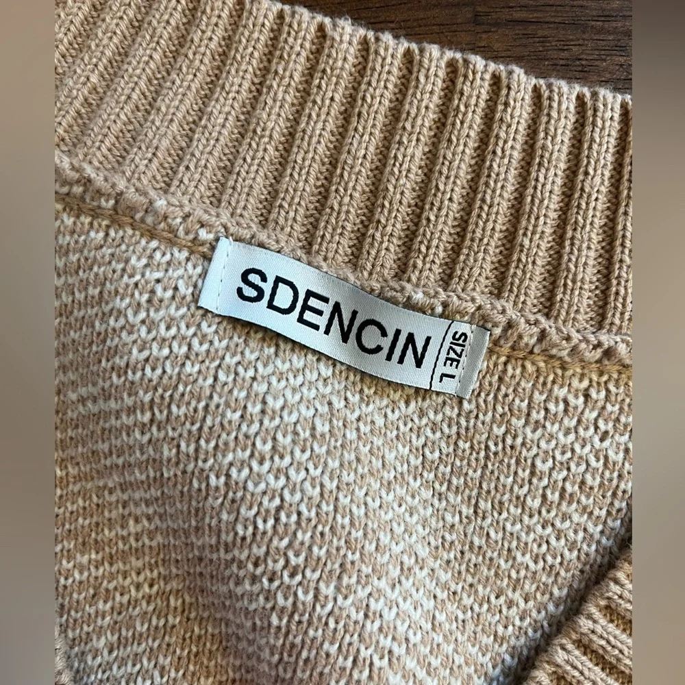 SDENCIN Houndstooth V Neck Knit Sweater Vest - Picture 4 of 6